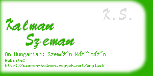 kalman szeman business card
